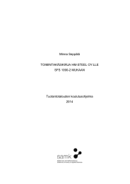 Minna Seppälä TOIMINTAKÄSIKIRJA HM-STEEL OY:LLE SFS 1090-2 MUKAAN