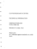 CLOVER  RESEARCH  CENTRE TECHNICAL  IN-FORMATION