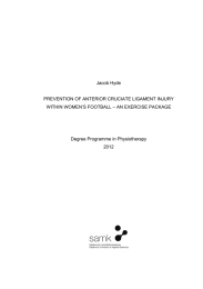 Jacob Hyde PREVENTION OF ANTERIOR CRUCIATE LIGAMENT INJURY