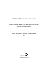 Jaro Nieminen &amp; Farnoush Yarmohammadi Samani CONSULTING BUSINESSES