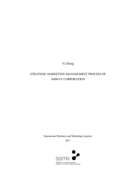 Yi Zhong STRATEGIC MARKETING MANAGEMENT PROCESS OF AMWAY CORPORATION