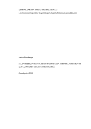 KYMENLAAKSON AMMATTIKORKEAKOULU Liiketoiminnan logistiikka/ Logistiikkapalvelujen kehittäminen ja markkinointi