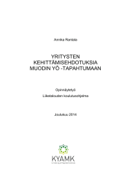 YRITYSTEN KEHITTÄMISEHDOTUKSIA MUODIN YÖ -TAPAHTUMAAN