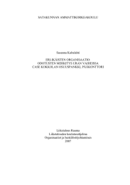 SATAKUNNAN AMMATTIKORKEAKOULU  Susanna Kultalahti ERI-IKÄISTEN ORGANISAATIO: