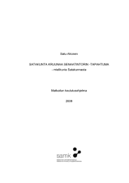 Satu Ahonen SATAKUNTA KRUUNAA SENAATINTORIN -TAPAHTUMA - mielikuvia Satakunnasta