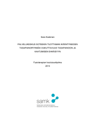 Sara Koskinen PALVELUKESKUS SOTEEKIN TUOTTAMAN IKÄÄNTYNEIDEN TASAPAINORYHMÄN VAIKUTTAVUUS TASAPAINOON JA