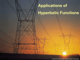 Applications of Hyperbolic Functions Greg Kelly, Hanford High School, Richland, Washington