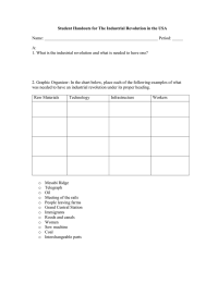 Student Handouts for The Industrial Revolution in the USA  A: