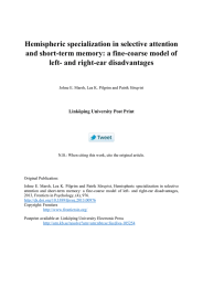 Hemispheric specialization in selective attention left- and right-ear disadvantages