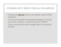 COMMUNITY ISSUE VISUAL EXAMPLES