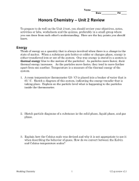 – Unit 2 Review Honors Chemistry