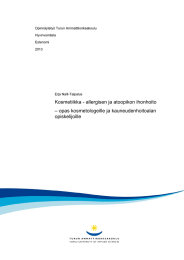 Kosmetiikka - allergisen ja atoopikon ihonhoito – opas kosmetologeille ja kauneudenhoitoalan opiskelijoille