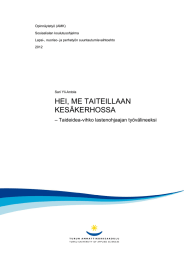 Opinnäytetyö (AMK) Sosiaalialan koulutusohjelma Lapsi-, nuoriso- ja perhetyön suuntautumisvaihtoehto 2012