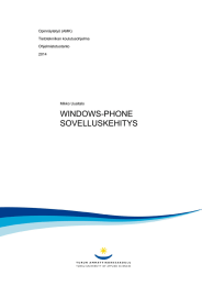 WINDOWS-PHONE SOVELLUSKEHITYS  Opinnäytetyö (AMK)