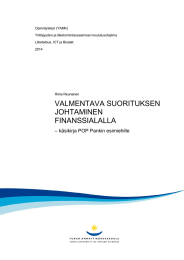 Opinnäytetyö (YAMK) Yrittäjyyden ja liiketoimintaosaamisen koulutusohjelma Liiketalous, ICT ja Bioalat 2014