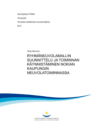 RYHMÄNEUVOLAMALLIN SUUNNITTELU JA TOIMINNAN KÄYNNISTÄMINEN NOKIAN KAUPUNGIN