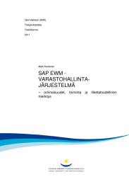 SAP EWM - VARASTOHALLINTA- JÄRJESTELMÄ