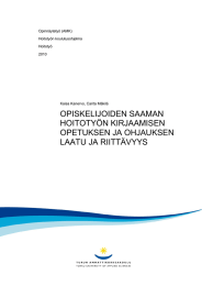 OPISKELIJOIDEN SAAMAN HOITOTYÖN KIRJAAMISEN OPETUKSEN JA OHJAUKSEN LAATU JA RIITTÄVYYS