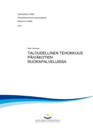 TALOUDELLINEN TEHOKKUUS PÄIVÄKOTIEN RUOKAPALVELUISSA