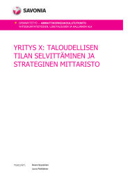 YRITYS X: TALOUDELLISEN TILAN SELVITTÄMINEN JA STRATEGINEN MITTARISTO