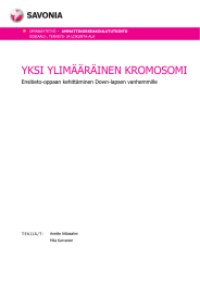 YKSI YLIMÄÄRÄINEN KROMOSOMI  Ensitieto-oppaan kehittäminen Down-lapsen vanhemmille Anette Aittasalmi