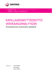 KAPILLAARINÄYTTEENOTTO VERIKAASUANALYYSIIN  Simulaatioskenaario bioanalyytikko-opiskelijoille