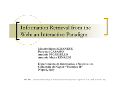 Information Retrieval from the Web: an Interactive Paradigm