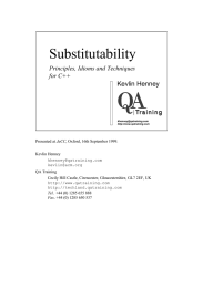 Substitutability Kevlin Henney Principles, Idioms and Techniques for C++