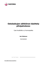 Ostolaskujen sähköinen käsittely pilvipalveluna:  Case Huoltoliitto ry/ Kunnonpaikka