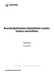 Ruuvikuljettimissa käytettävän huolto- luukun suunnittelu  Tomi Huoso