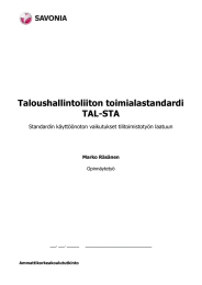 Taloushallintoliiton toimialastandardi TAL-STA  Standardin käyttöönoton vaikutukset tilitoimistotyön laatuun