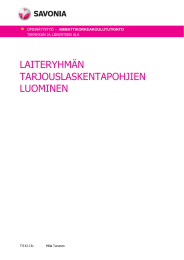 LAITERYHMÄN TARJOUSLASKENTAPOHJIEN LUOMINEN