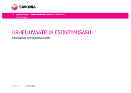 URHEILUVAATE JA ESIINTYMISASU  Kilpailupuvut voimistelujoukkueelle Opinnäytetyö  -   AMMATTIKORKEAKOULUTUTKINTO