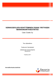 VERKKOSIVUJEN KEHITTÄMINEN OSANA YRITYKSEN MARKKINOINTIVIESTINTÄÄ Case: Duetto Oy