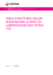 TEKLA STRUCTURES MALLIN- NUSOHJELMAN JA RFEM 3D- LASKENTAOHJELMAN YHTEIS- TYÖ