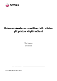 Kokonaiskustannusmallivertailu viiden yliopiston käytännöissä Tiina Boukara Ammattikorkeakoulututkinto