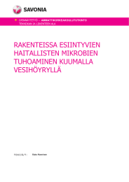 RAKENTEISSA ESIINTYVIEN HAITALLISTEN MIKROBIEN TUHOAMINEN KUUMALLA VESIHÖYRYLLÄ