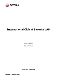 International Club at Savonia UAS