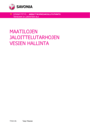 MAATILOJEN JALOITTELUTARHOJEN VESIEN HALLINTA