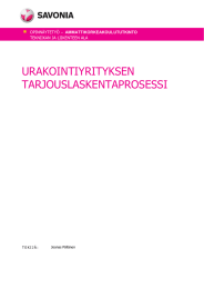 URAKOINTIYRITYKSEN TARJOUSLASKENTAPROSESSI  -   AMMATTIKORKEAKOULUTUTKINTO