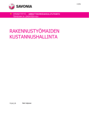 RAKENNUSTYÖMAIDEN KUSTANNUSHALLINTA  -   AMMATTIKORKEAKOULUTUTKINTO