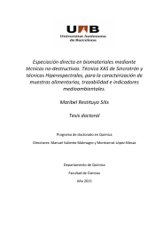 Especiación directa en biomateriales mediante técnicas Hiperespectrales, para la caracterización de