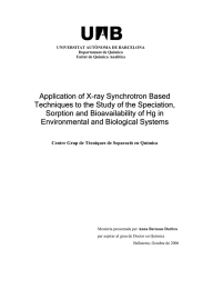 Application of X-ray Synchrotron Based Sorption and Bioavailability of Hg in