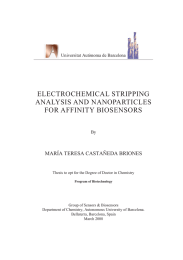 ELECTROCHEMICAL STRIPPING ANALYSIS AND  NANOPARTICLES FOR AFFINITY  BIOSENSORS