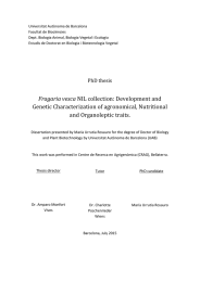 Universitat Autònoma de Barcelona Facultat de Biociències