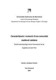 Caracterització i evolució d’una comunitat medieval catalana