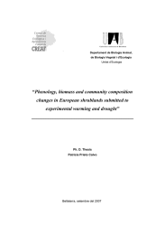 Phenology, biomass and community composition  changes in European shrublands submitted to