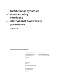 Institutional dynamics science-policy interfaces international biodiversity