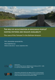 T  ’ The case of the Tsimane’ in the Bolivian Amazon