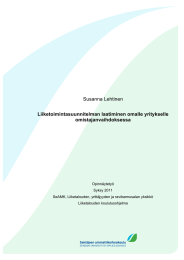 Susanna Lehtinen Liiketoimintasuunnitelman laatiminen omalle yritykselle omistajanvaihdoksessa